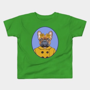 Frenchie in a Pea Coat Kids T-Shirt